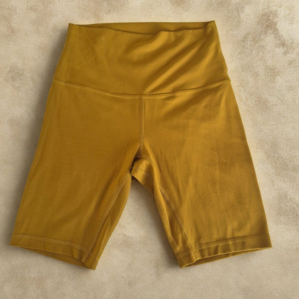 Lululemon Align Sz 4 Gold Spice Bike Shorts 8" Nulu Activewear Athleisure Yoga